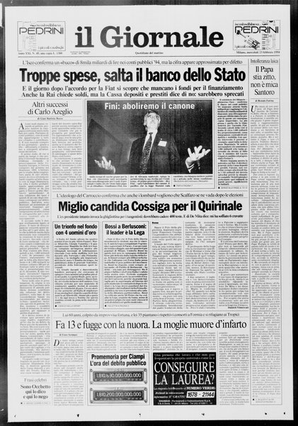 Il giornale : quotidiano del mattino